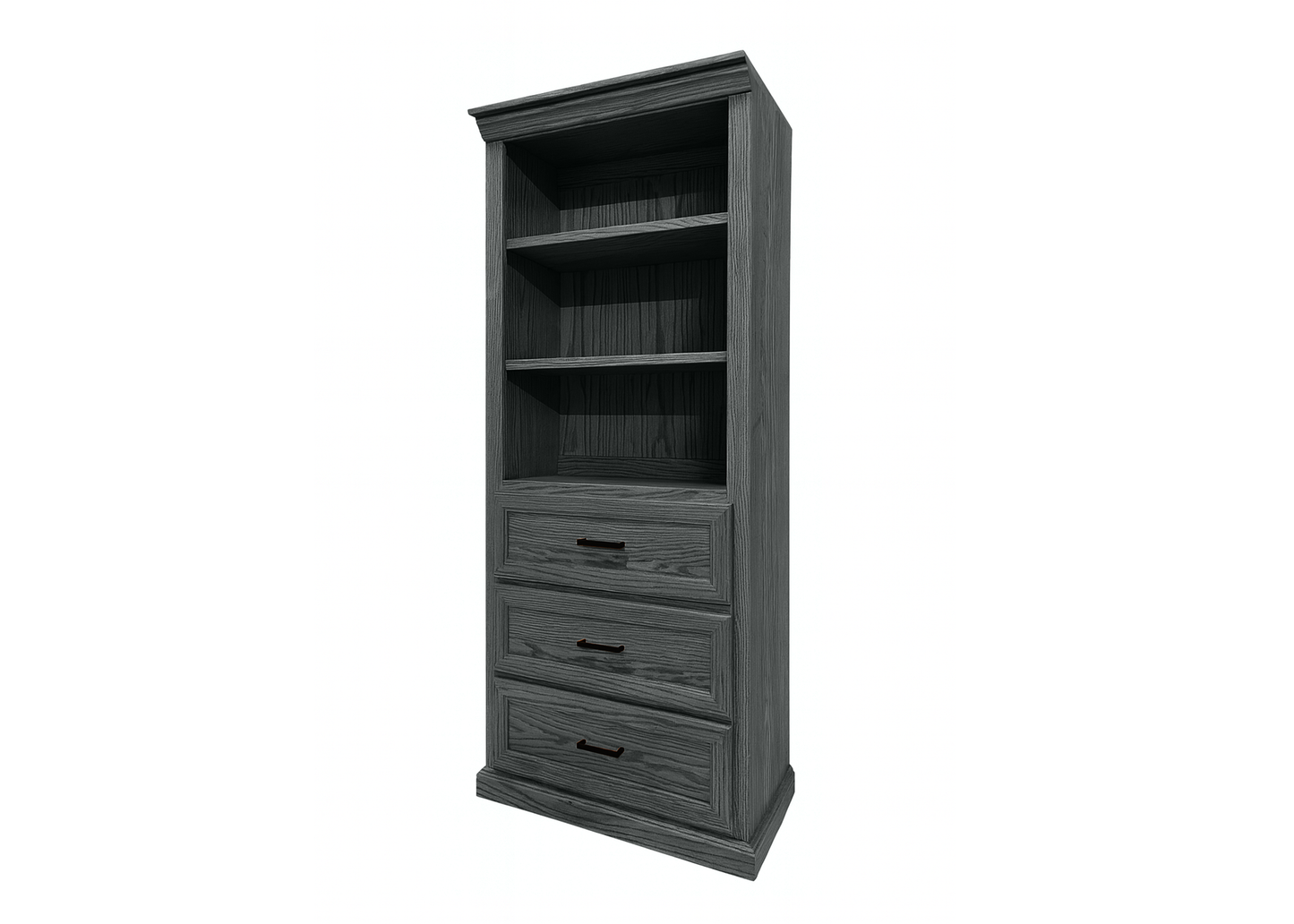 Modern Solid Wood Oak Bookcase with Storage
