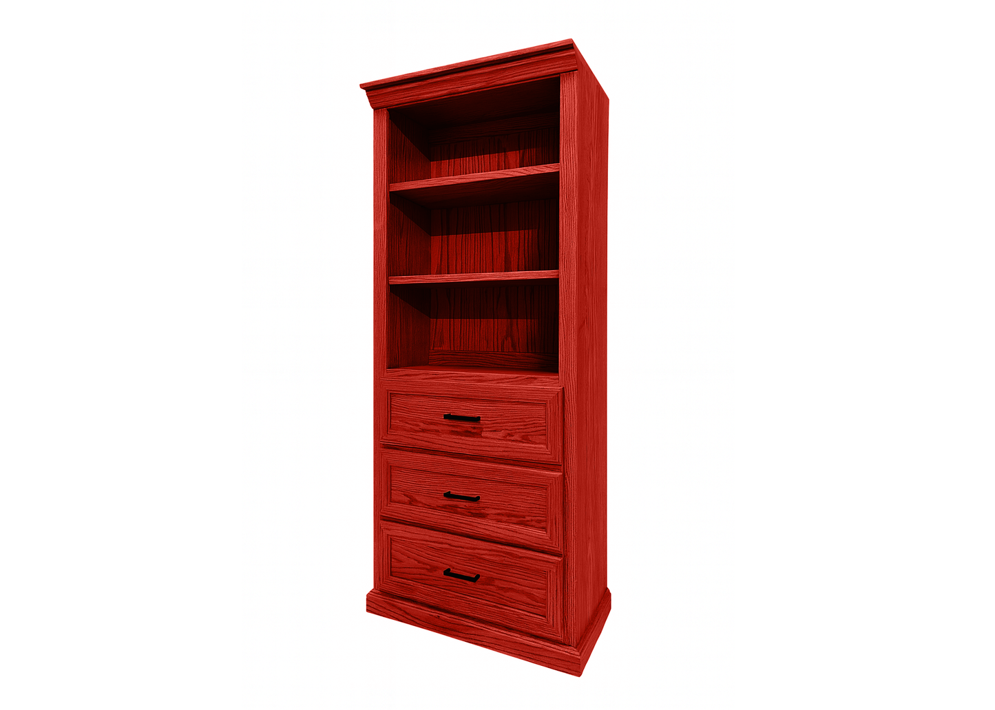 Modern Solid Wood Oak Bookcase with Storage