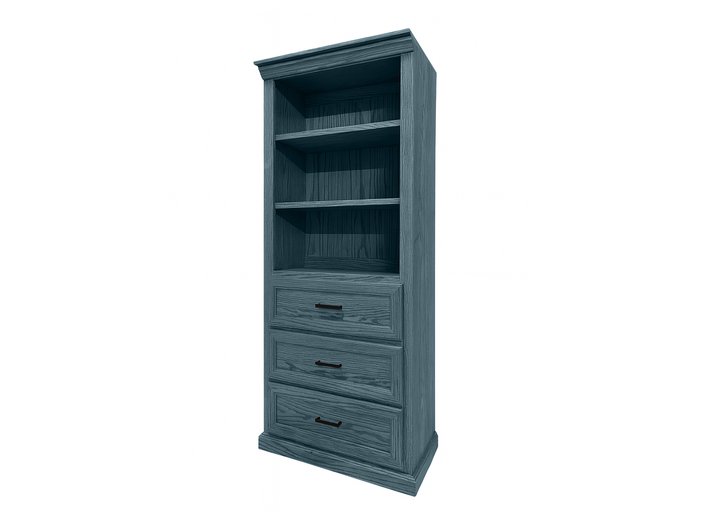 Modern Solid Wood Oak Bookcase with Storage