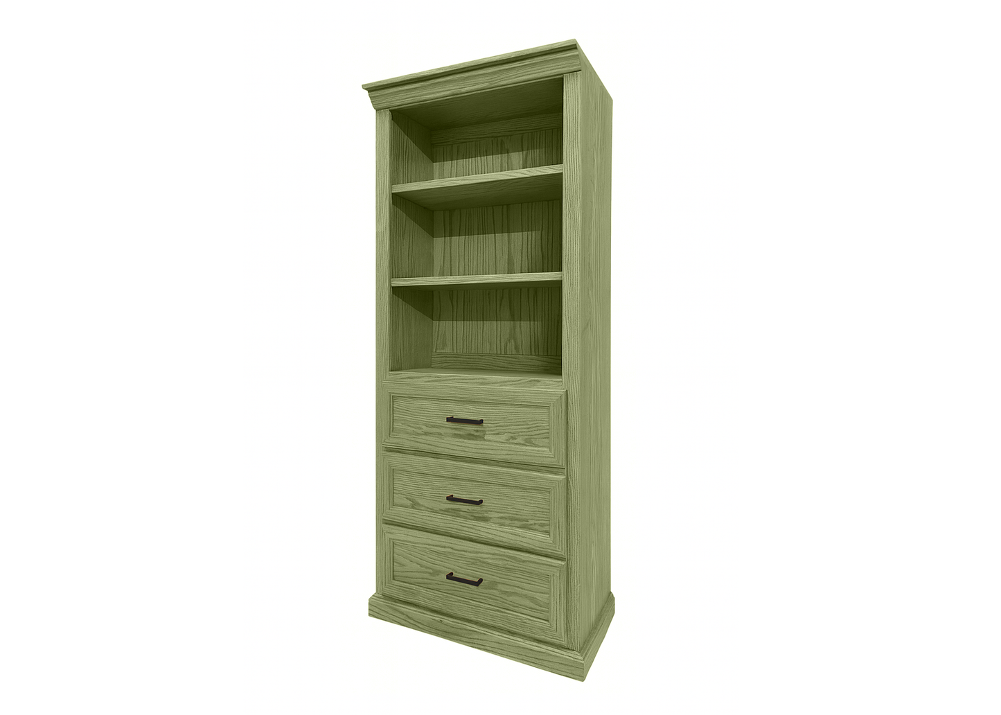 Modern Solid Wood Oak Bookcase with Storage