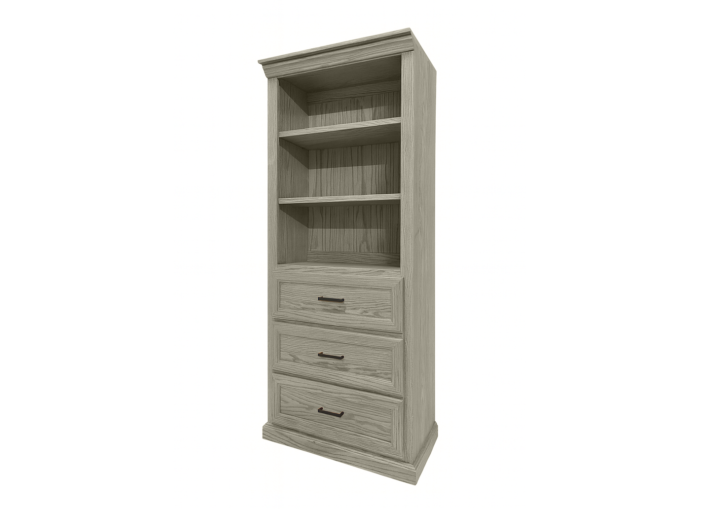 Modern Solid Wood Oak Bookcase with Storage