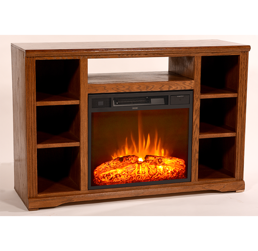 Classic Oak Solid Wood Fireplace Console