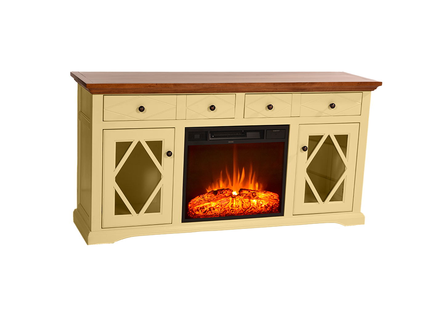 Shelter Bay Solid Wood Fire Console