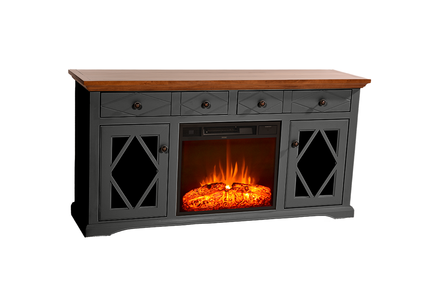 Shelter Bay Solid Wood Fire Console
