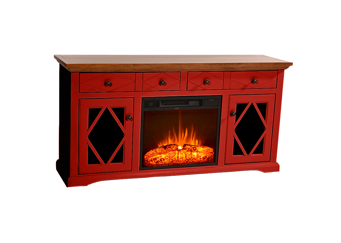 Shelter Bay Solid Wood Fire Console