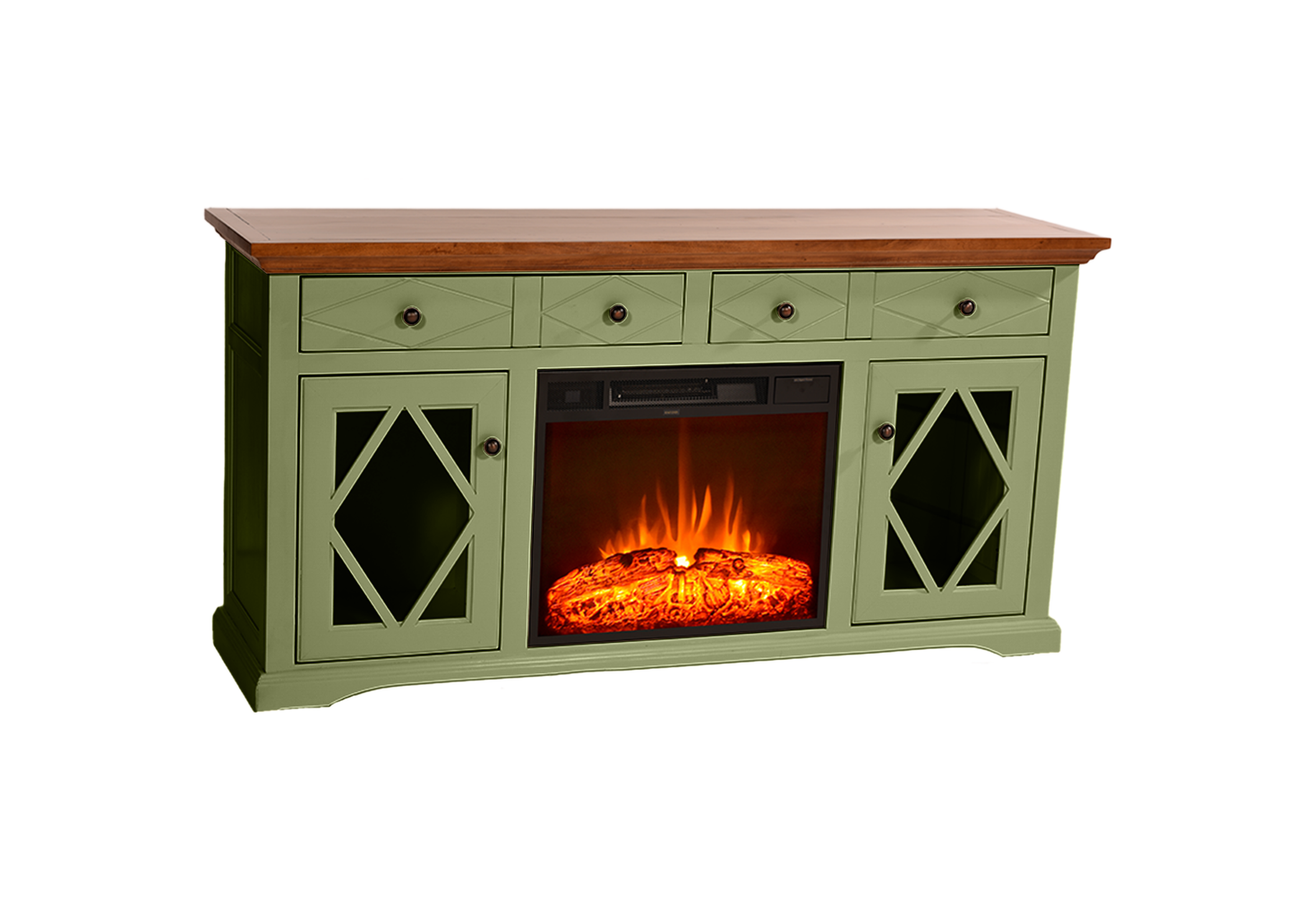 Shelter Bay Solid Wood Fire Console