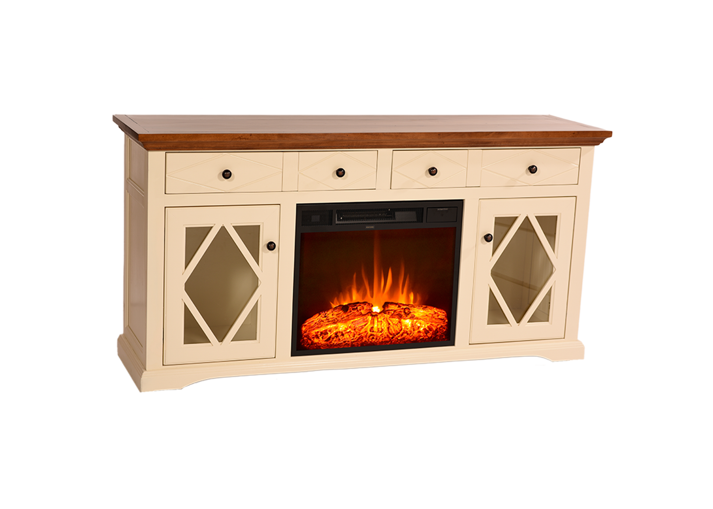 Shelter Bay Solid Wood Fire Console