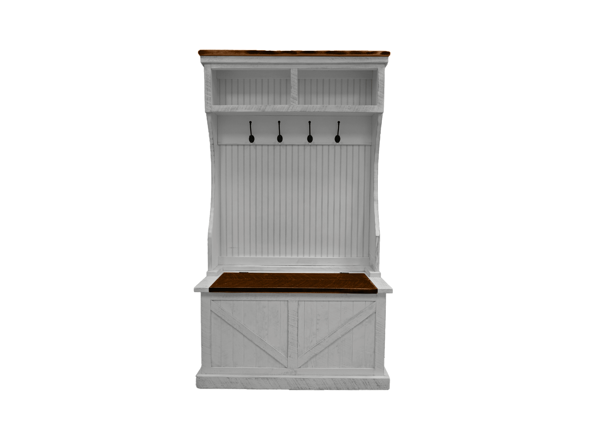Farmhouse Hall Tree eagle furniture Bright White front