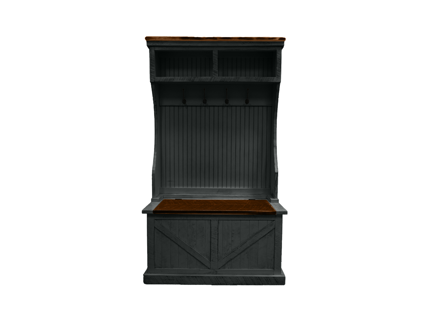 Farmhouse Hall Tree eagle furniture gray front