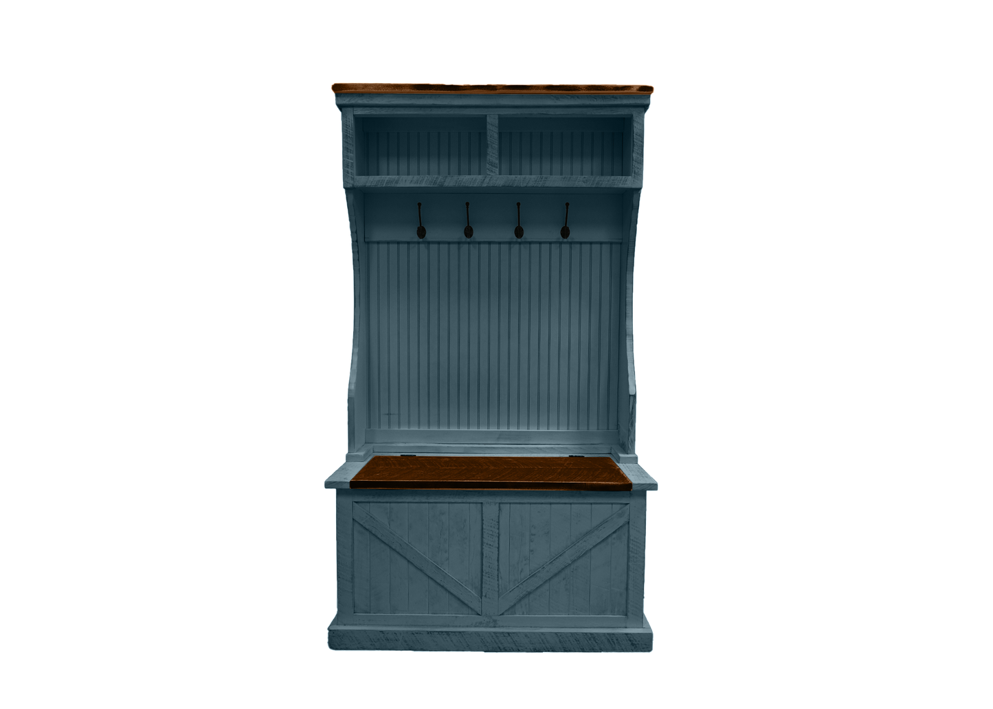 Farmhouse Hall Tree eagle furniture smokey blue front