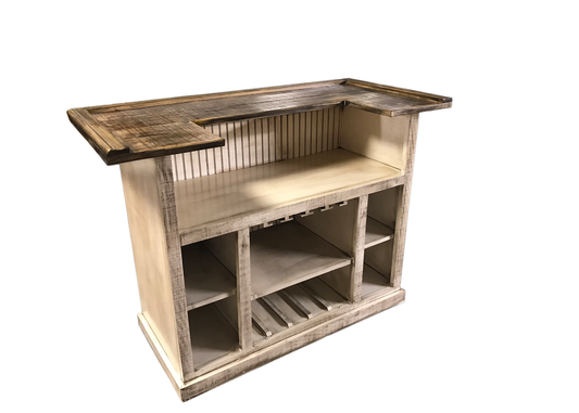 Farmhouse Solid Wood Home Bar eagle furniture ivory back