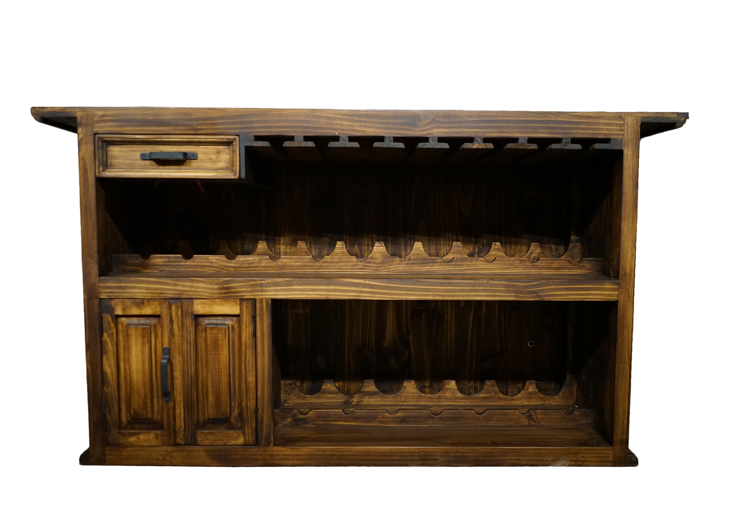 Sierra Rustic Solid Wood Home Bar