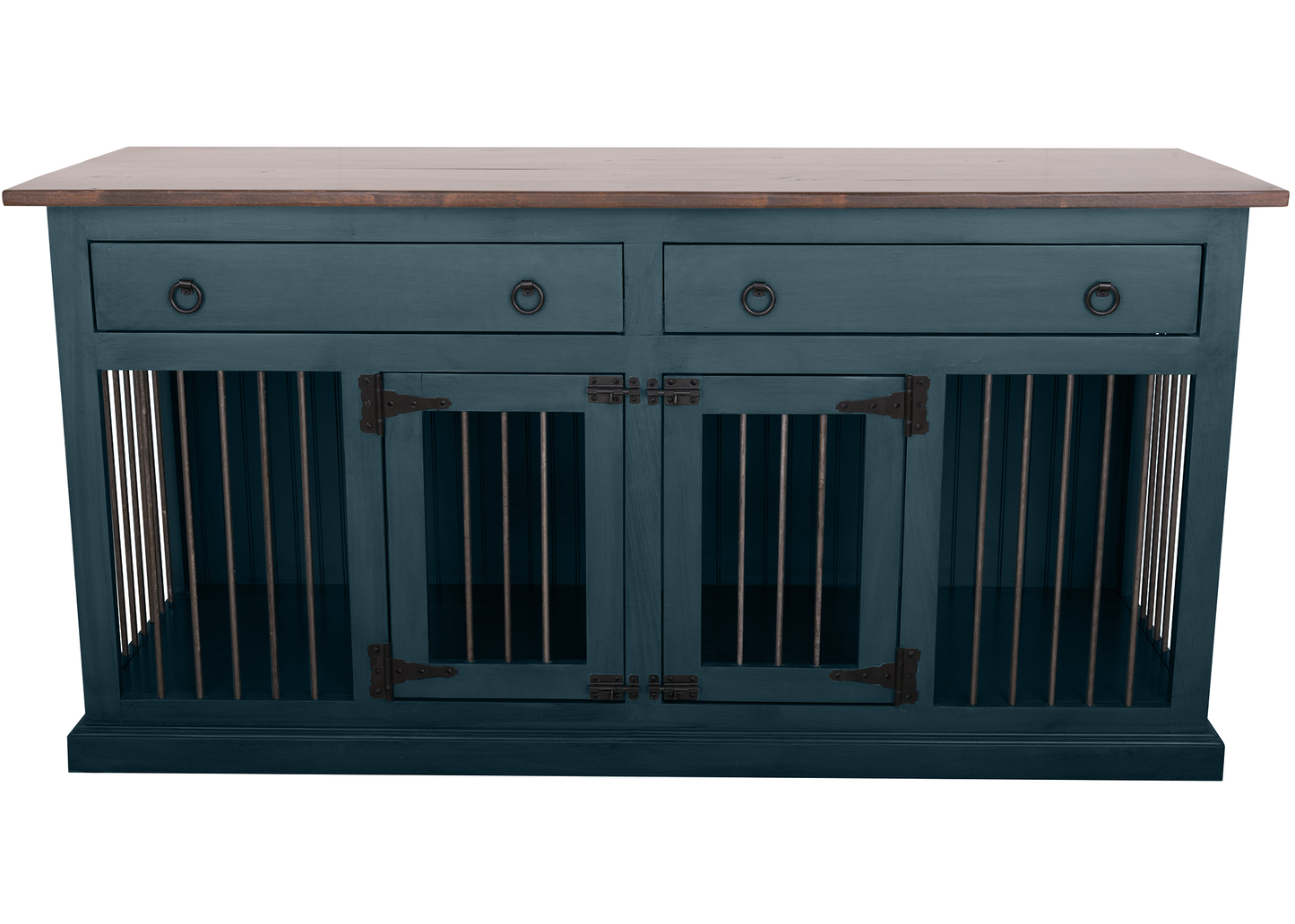 Modern Solid Wood Pet Kennel with Top Drawers eagle furniture blue front