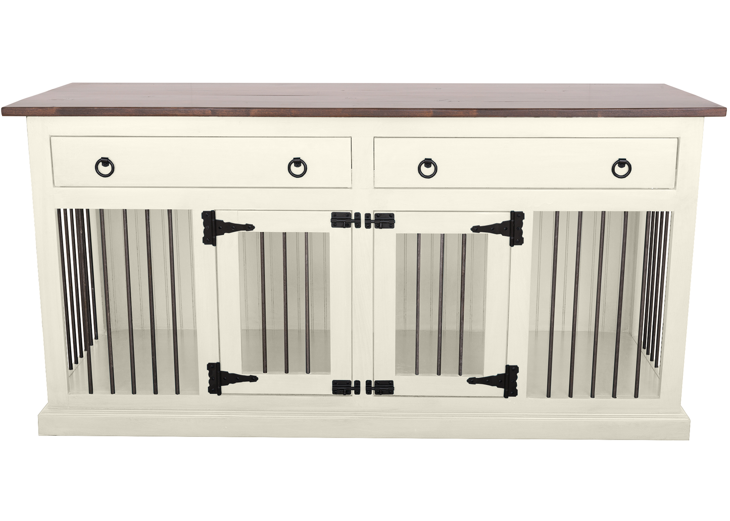 Modern Solid Wood Pet Kennel with Top Drawers eagle furniture soft white front