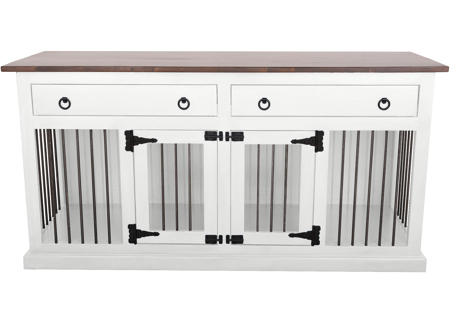 Modern Solid Wood Pet Kennel with Top Drawers eagle furniture white front