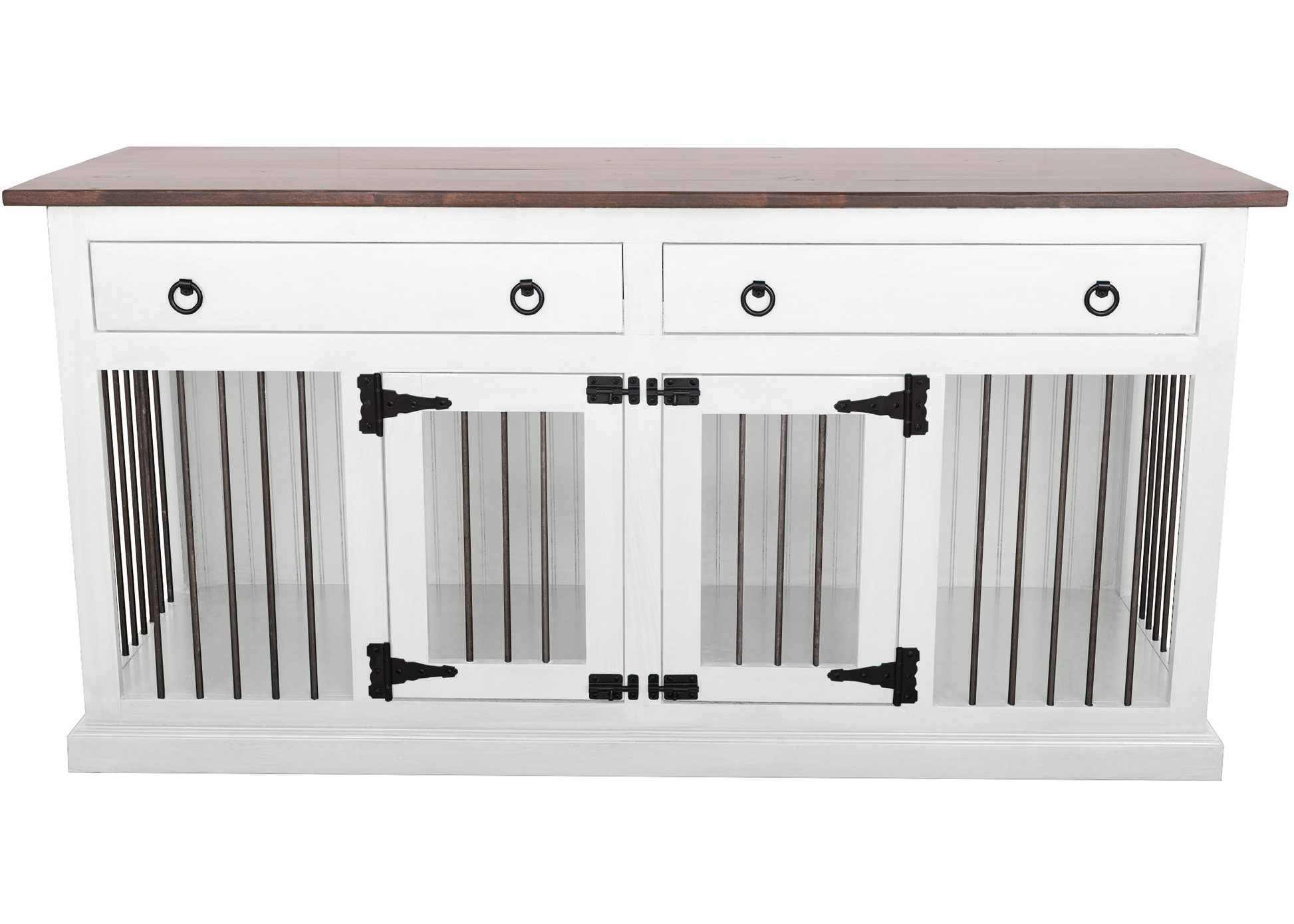 Modern Solid Wood Pet Kennel with Top Drawers eagle furniture white front