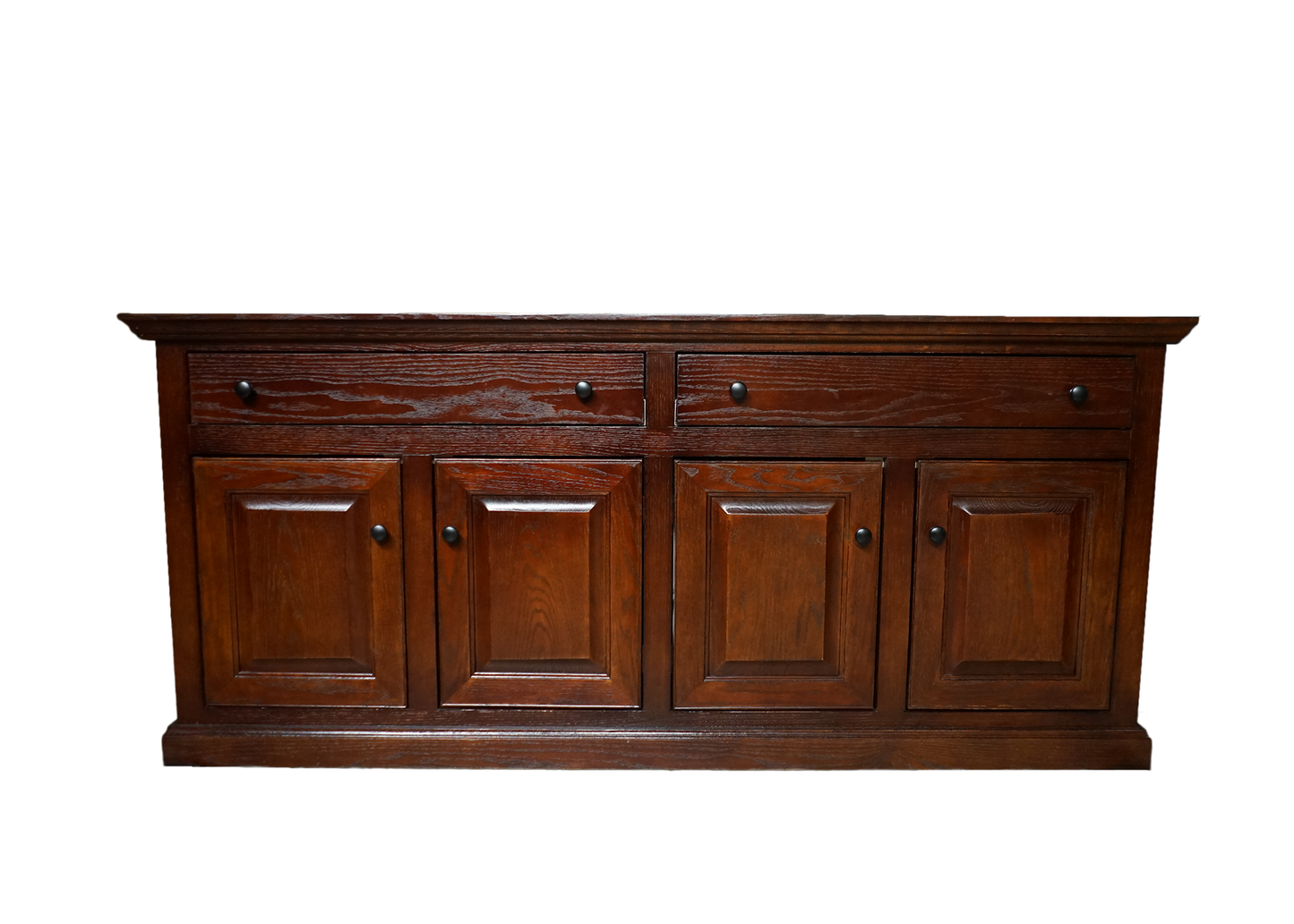 70" Traditional Solid Oak Wood Sideboard Buffet
