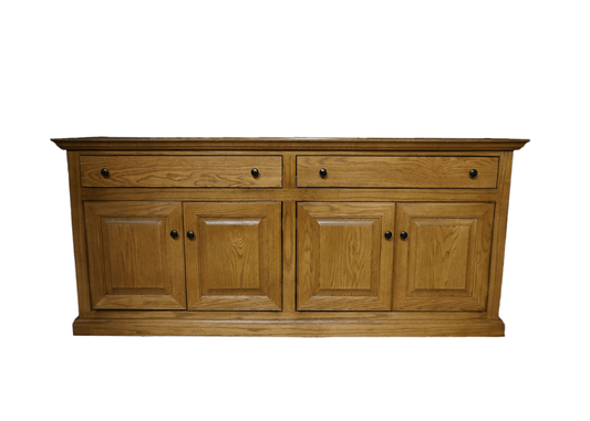 80" Traditional Solid Oak Wood Sideboard Buffet