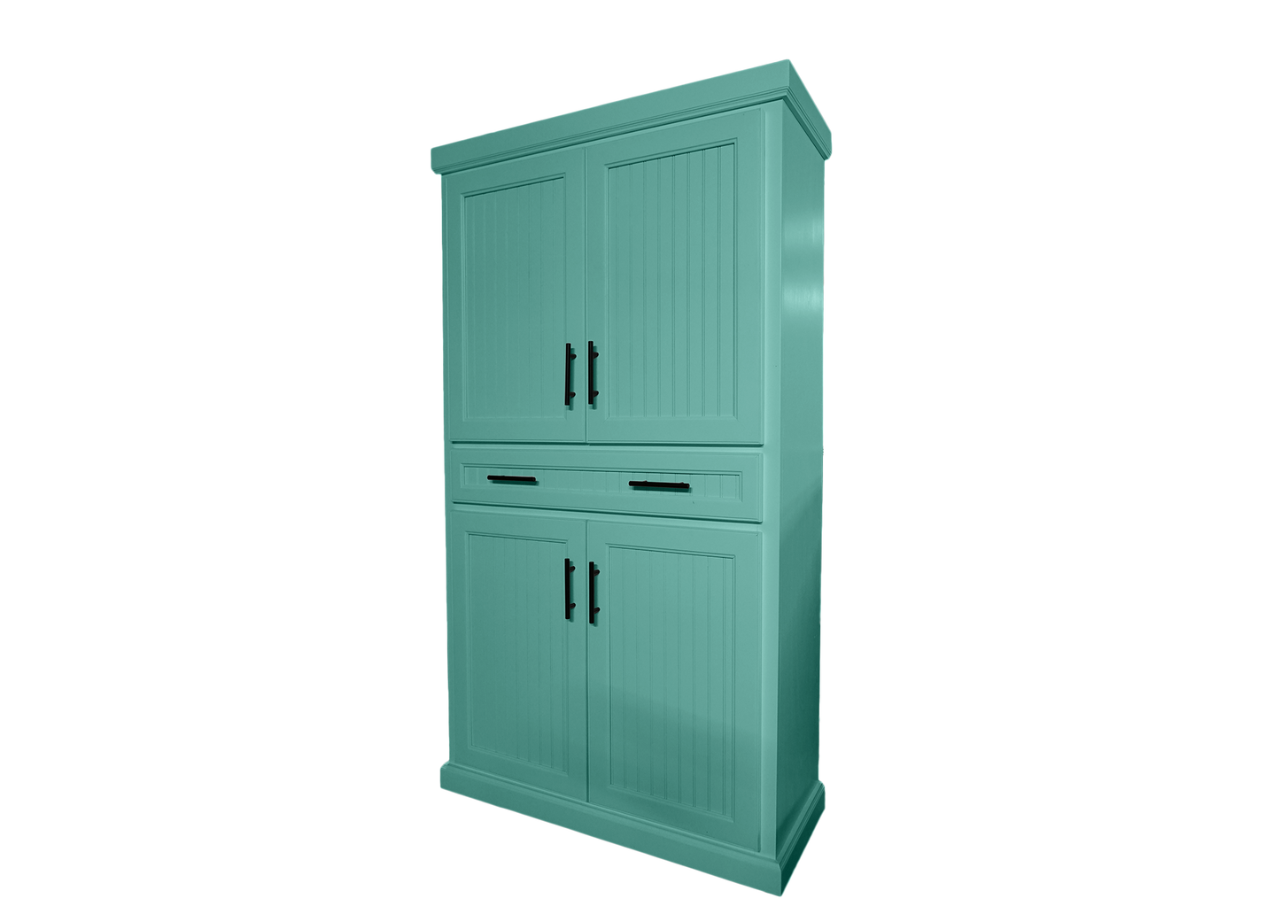 Coastal Extra wide Solid Wood Kitchen Pantry with Drawer