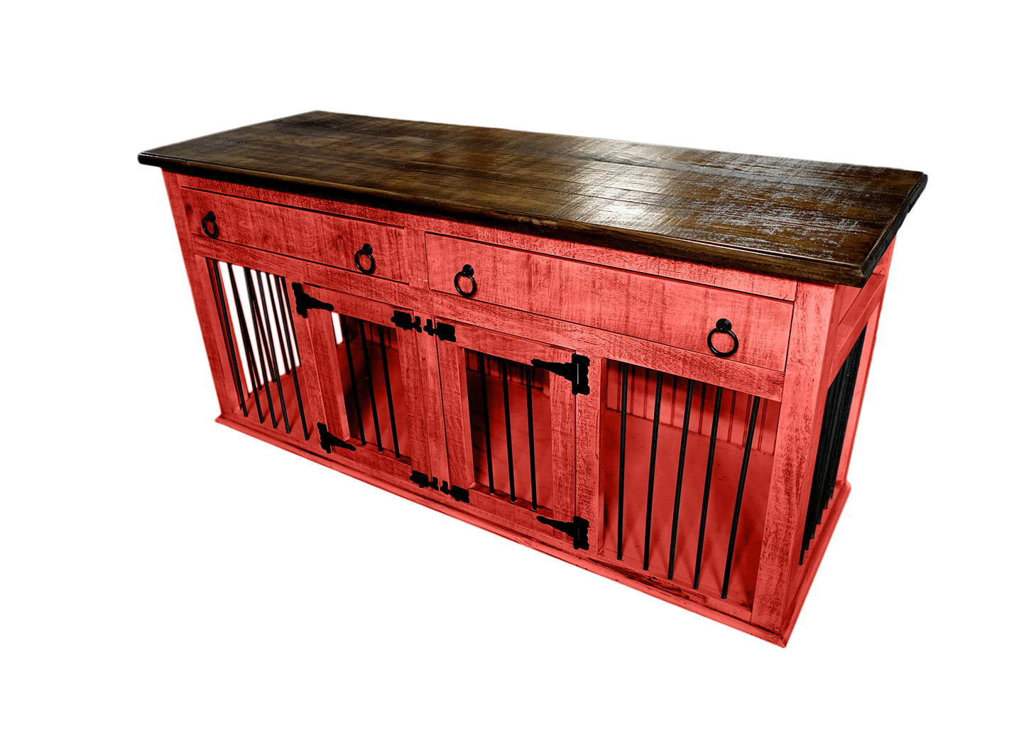 Rustic Solid Wood Pet Crate