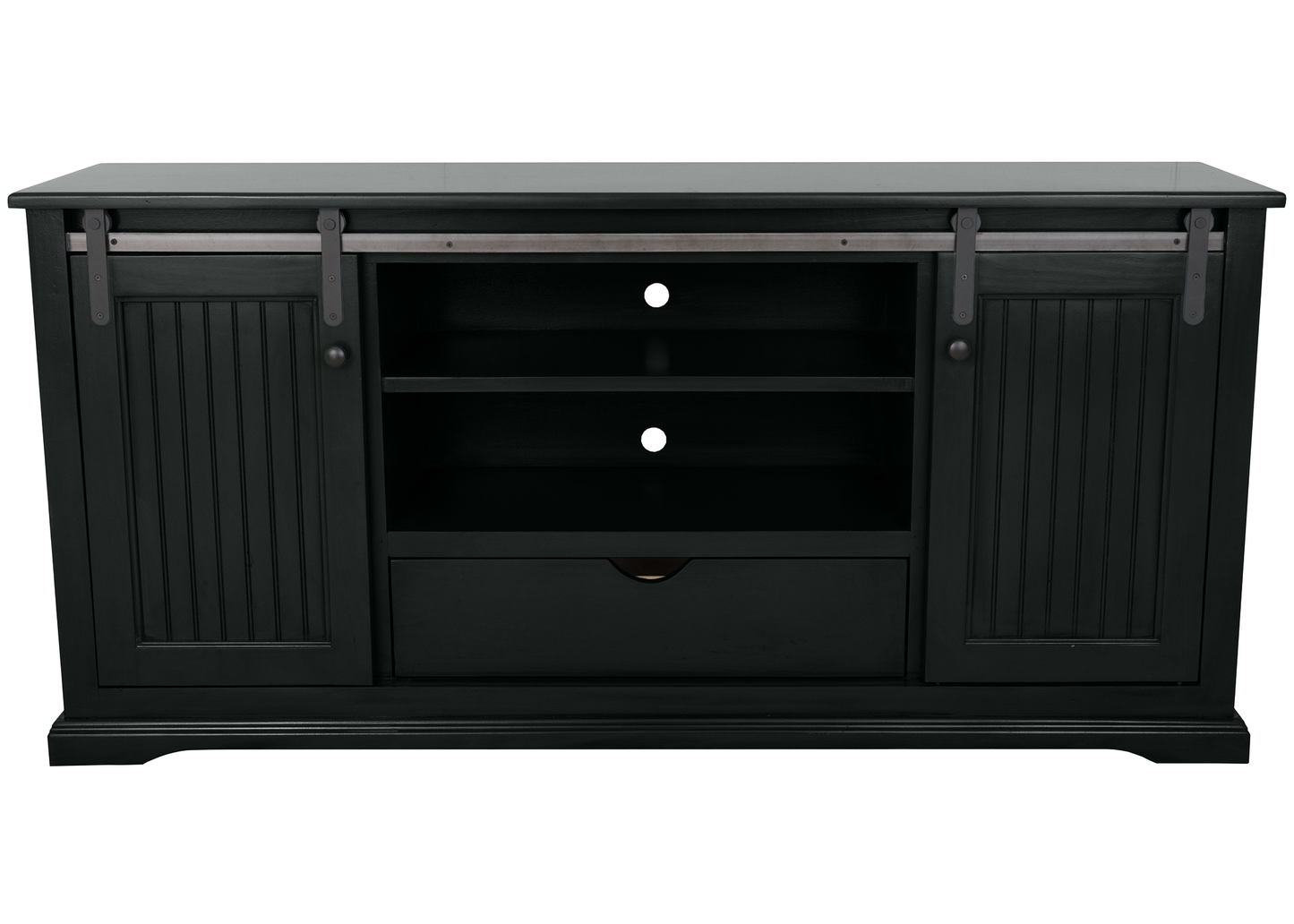 60" Coastal Solid Wood Sliding Door TV Console