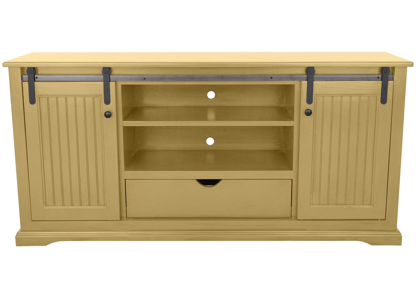 60" Coastal Solid Wood Sliding Door TV Console