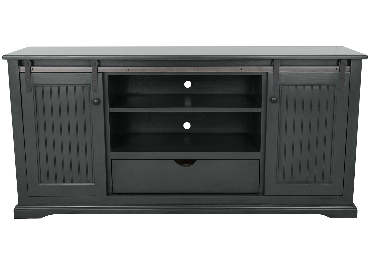 60" Coastal Solid Wood Sliding Door TV Console