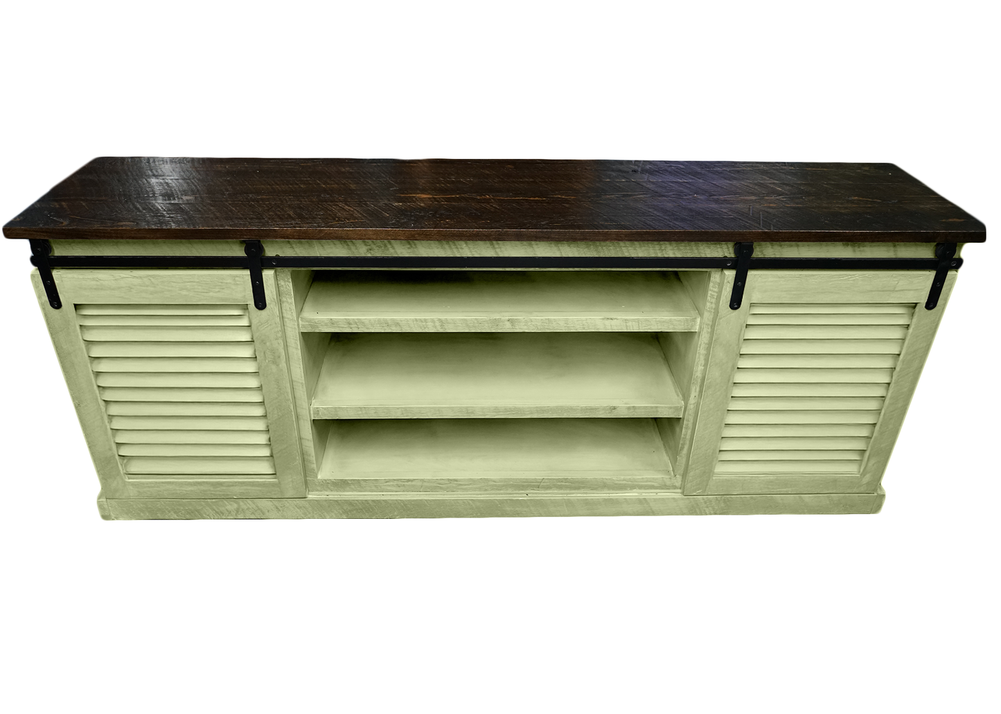 60" Rustic Solid Wood Sliding Door Shutter Style