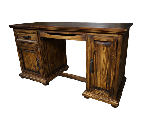 Sierra Rustic Solid Wood Computer Desk eagle furniture dark front
