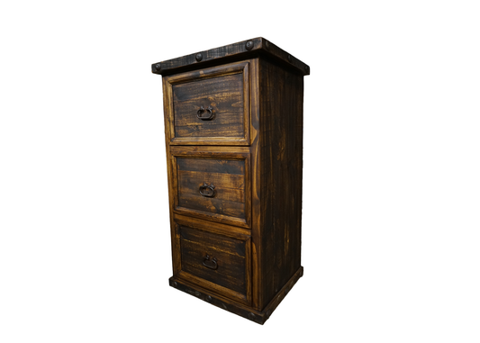 Sierra Rustic Solid Wood File Cabinet eagle furniture dark front
