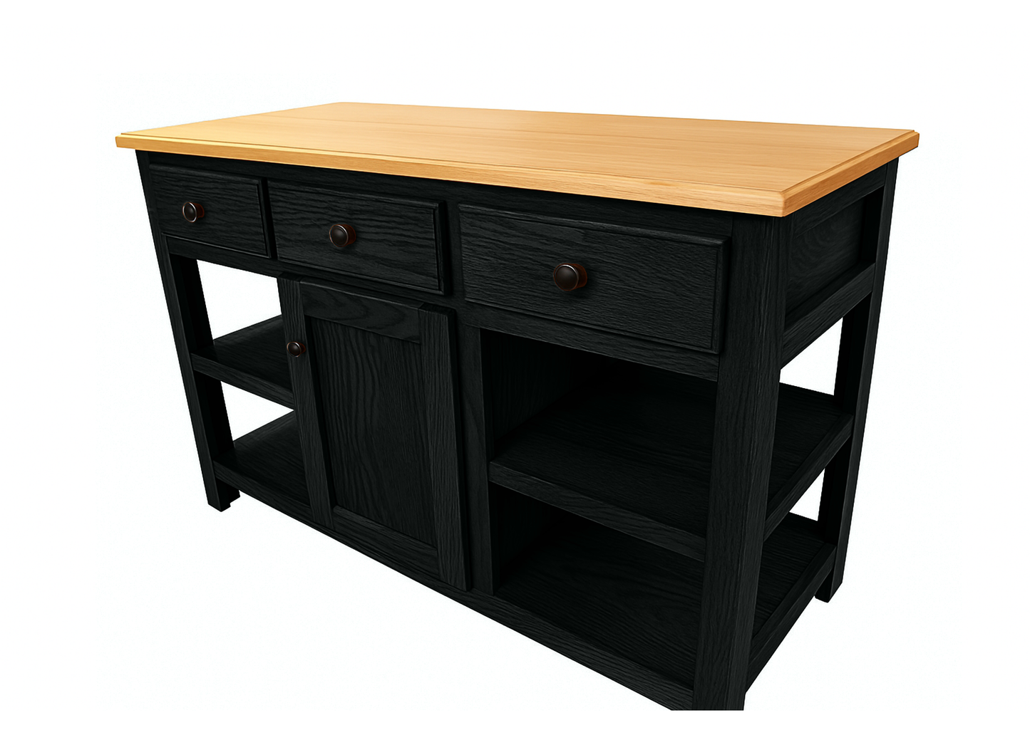 Classic Oak Solid Wood Kitchen Island