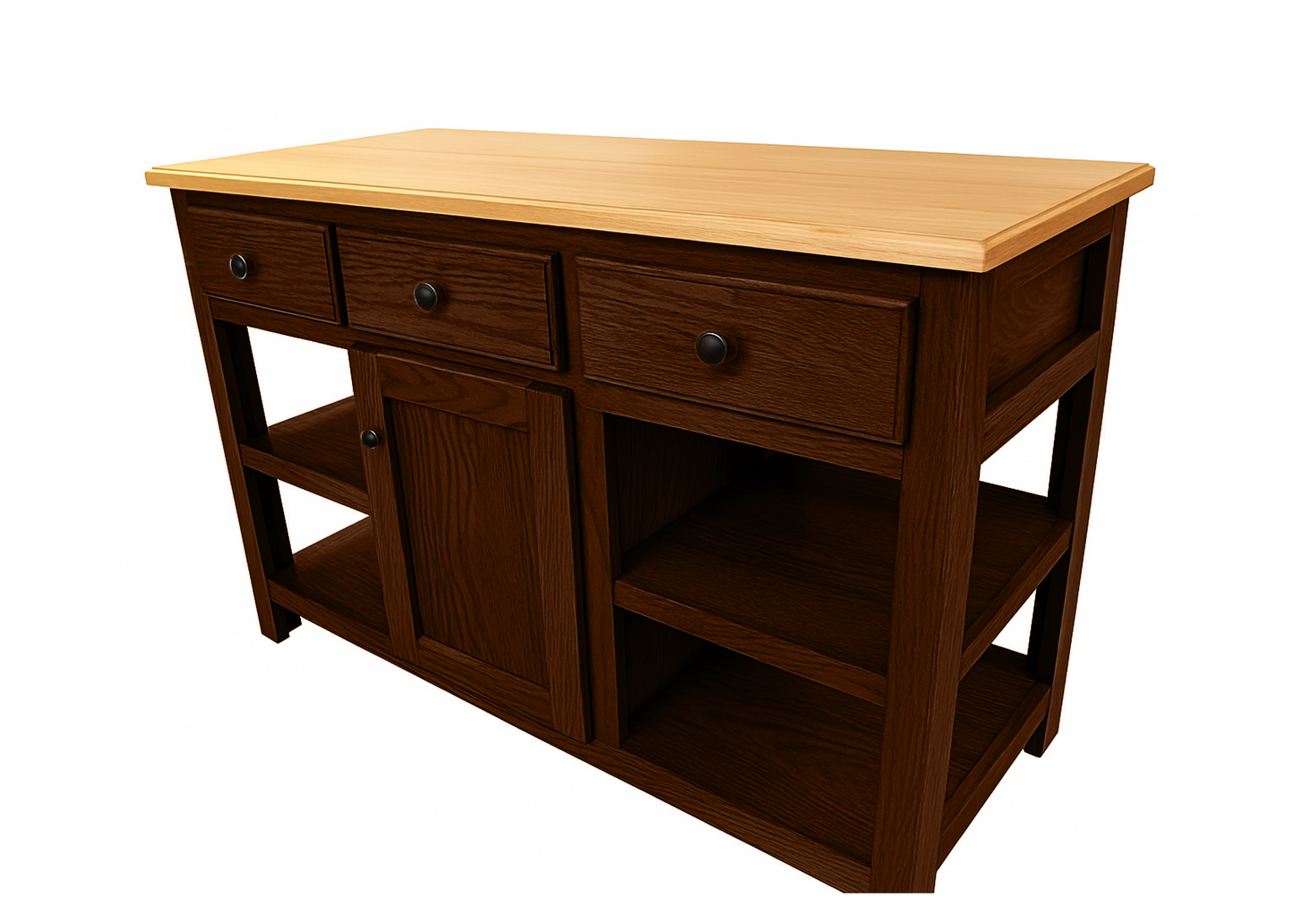 Classic Oak Solid Wood Kitchen Island