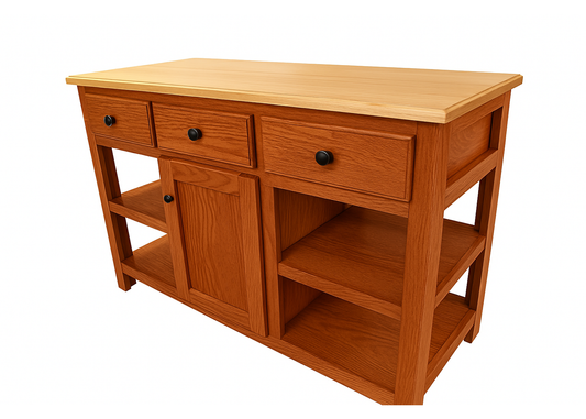 Classic Oak Solid Wood Kitchen Island