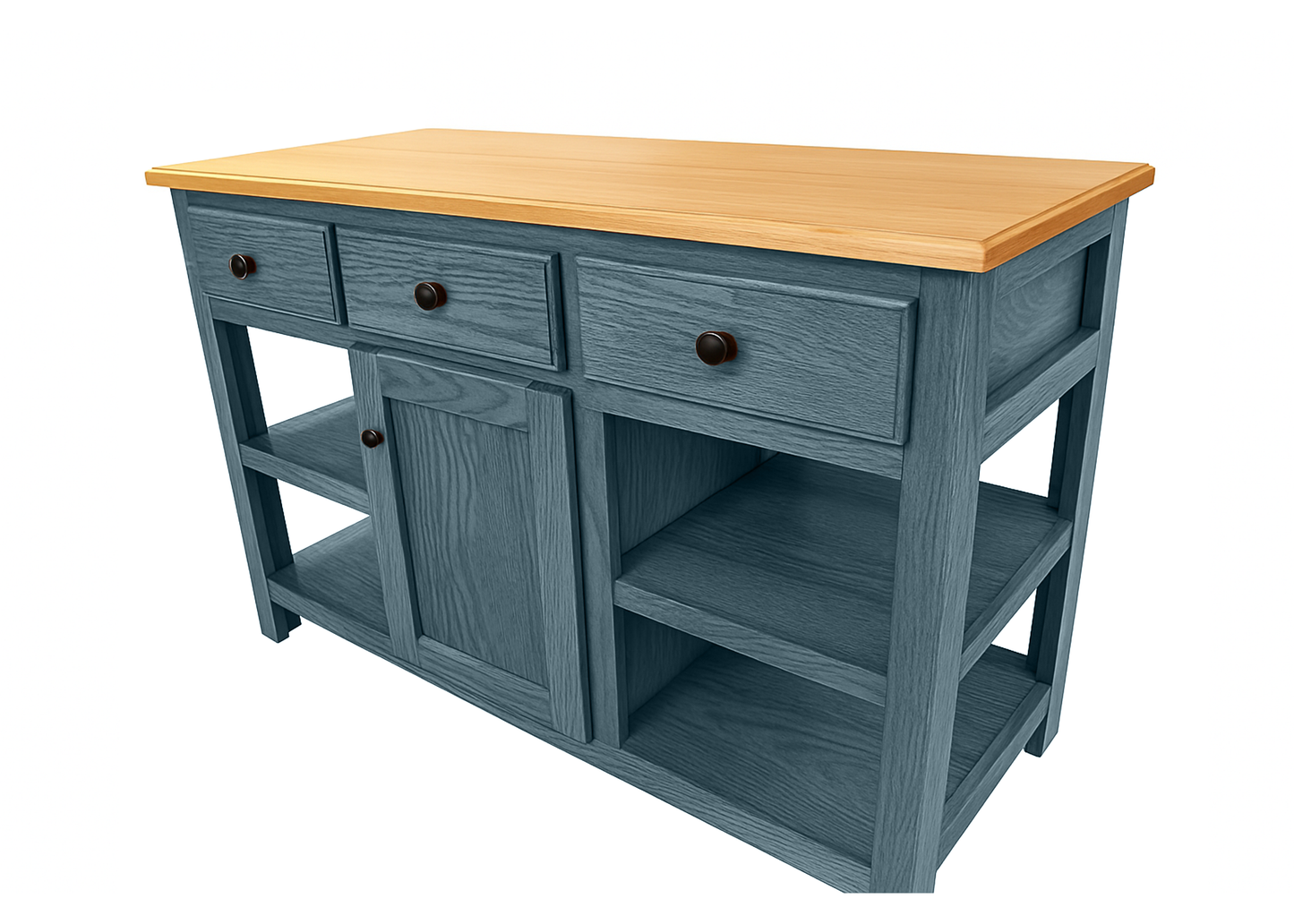 Classic Oak Solid Wood Kitchen Island