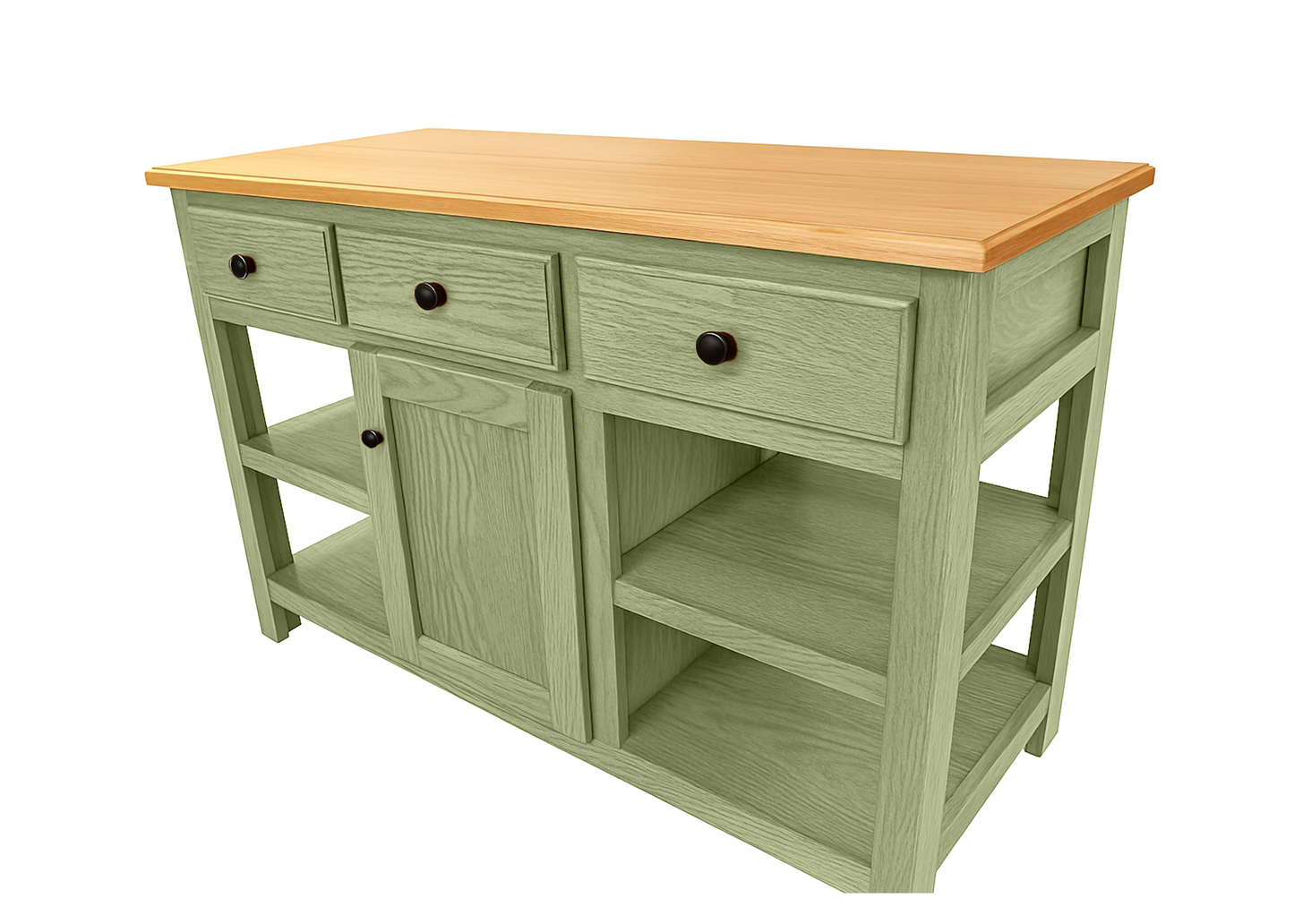 Classic Oak Solid Wood Kitchen Island