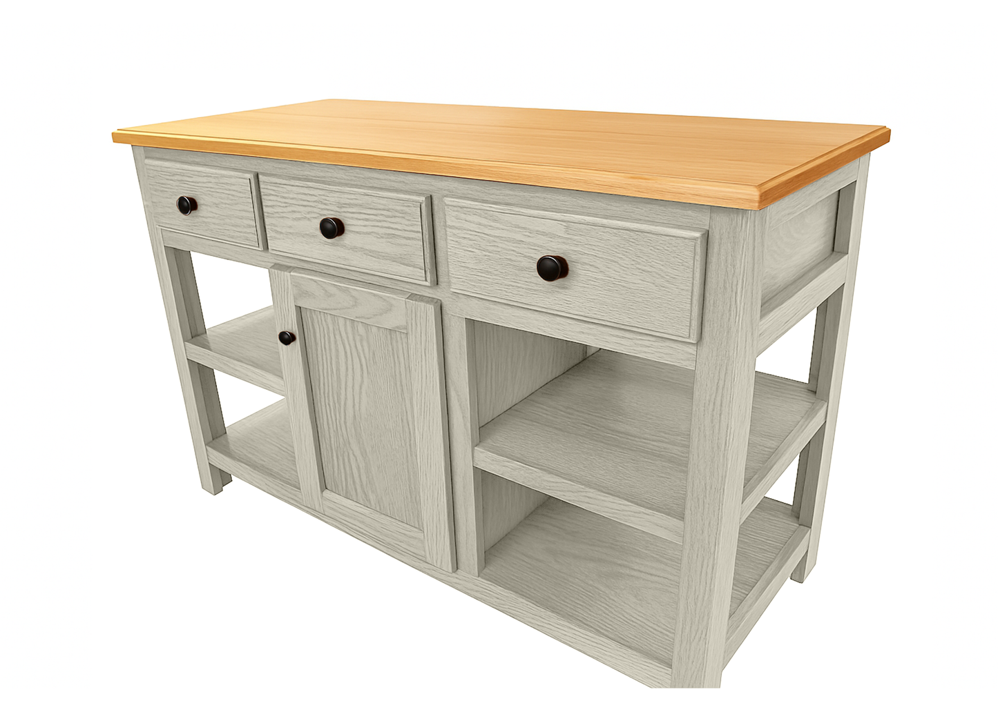 Classic Oak Solid Wood Kitchen Island