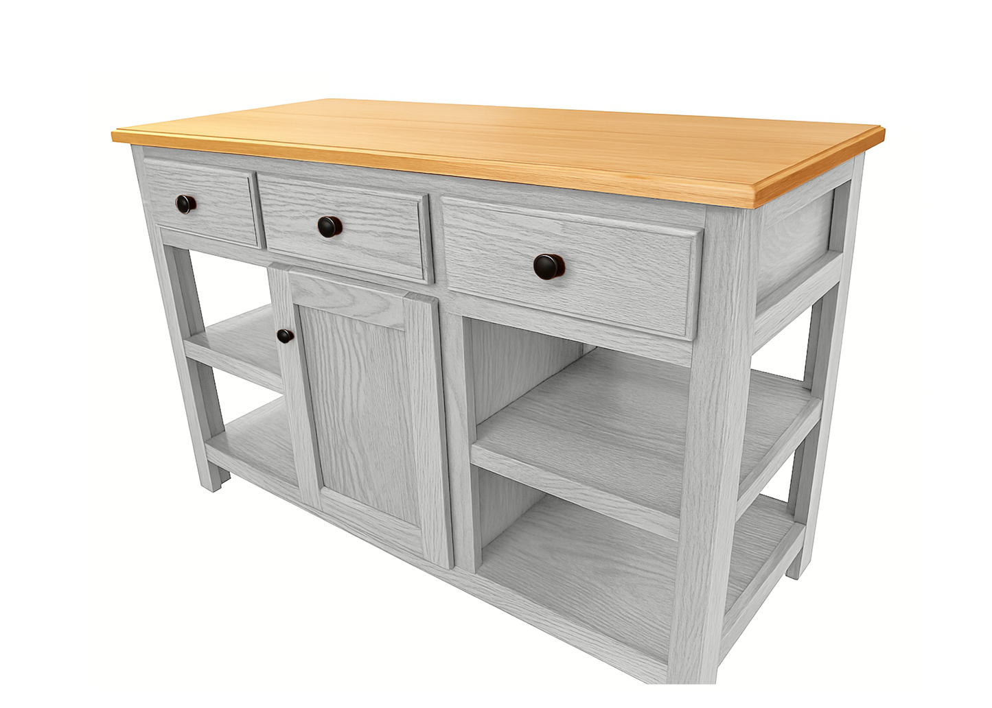 Classic Oak Solid Wood Kitchen Island