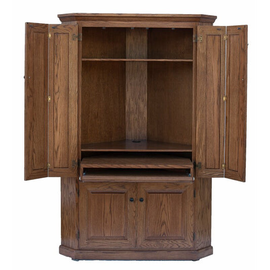 Classic Oak Solid Wood Computer Armoire