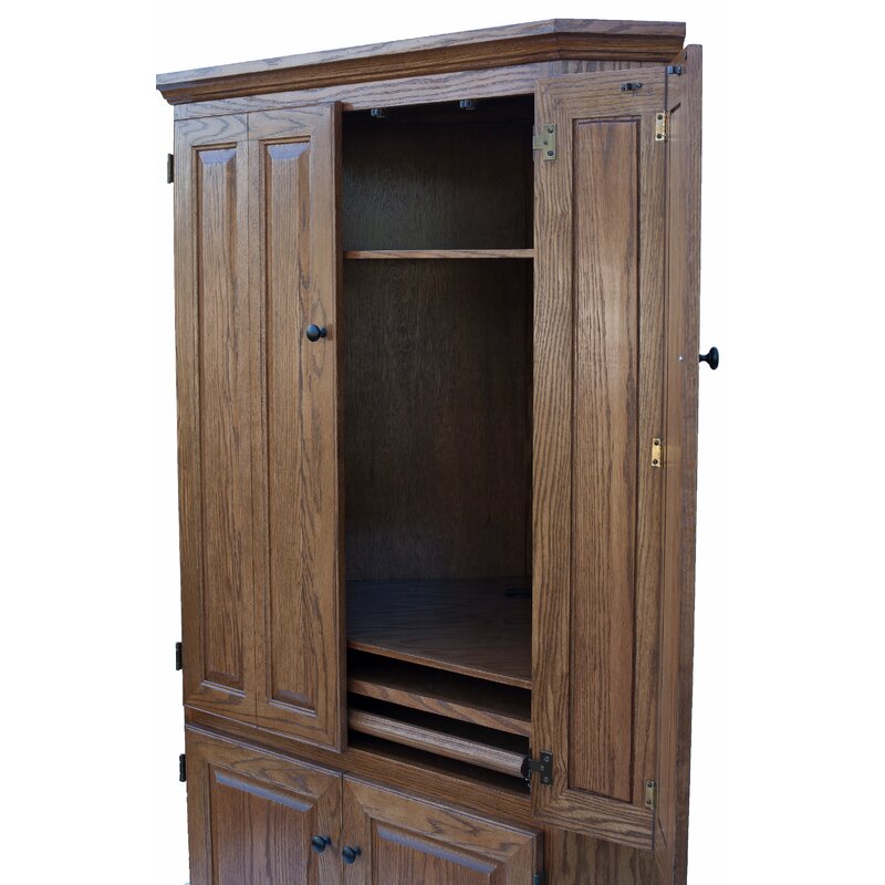 Classic Oak Solid Wood Computer Armoire