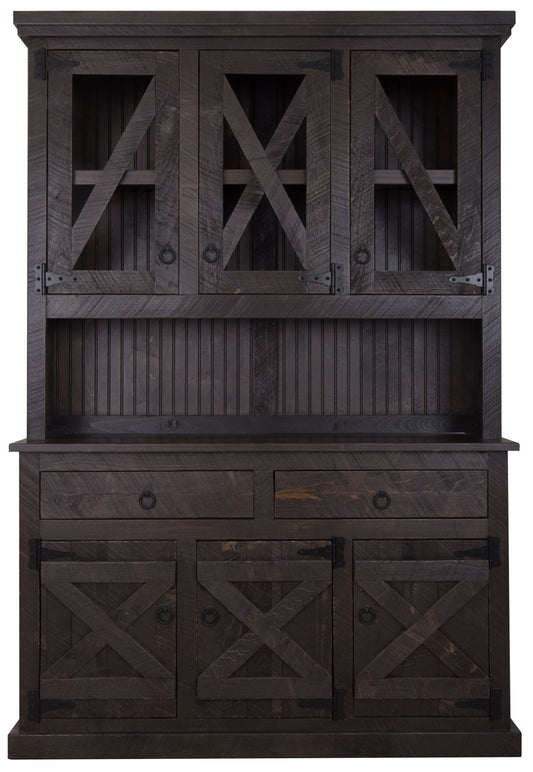 Farmhouse Extra Wide Solid Wood Dining Hutch and Buffet