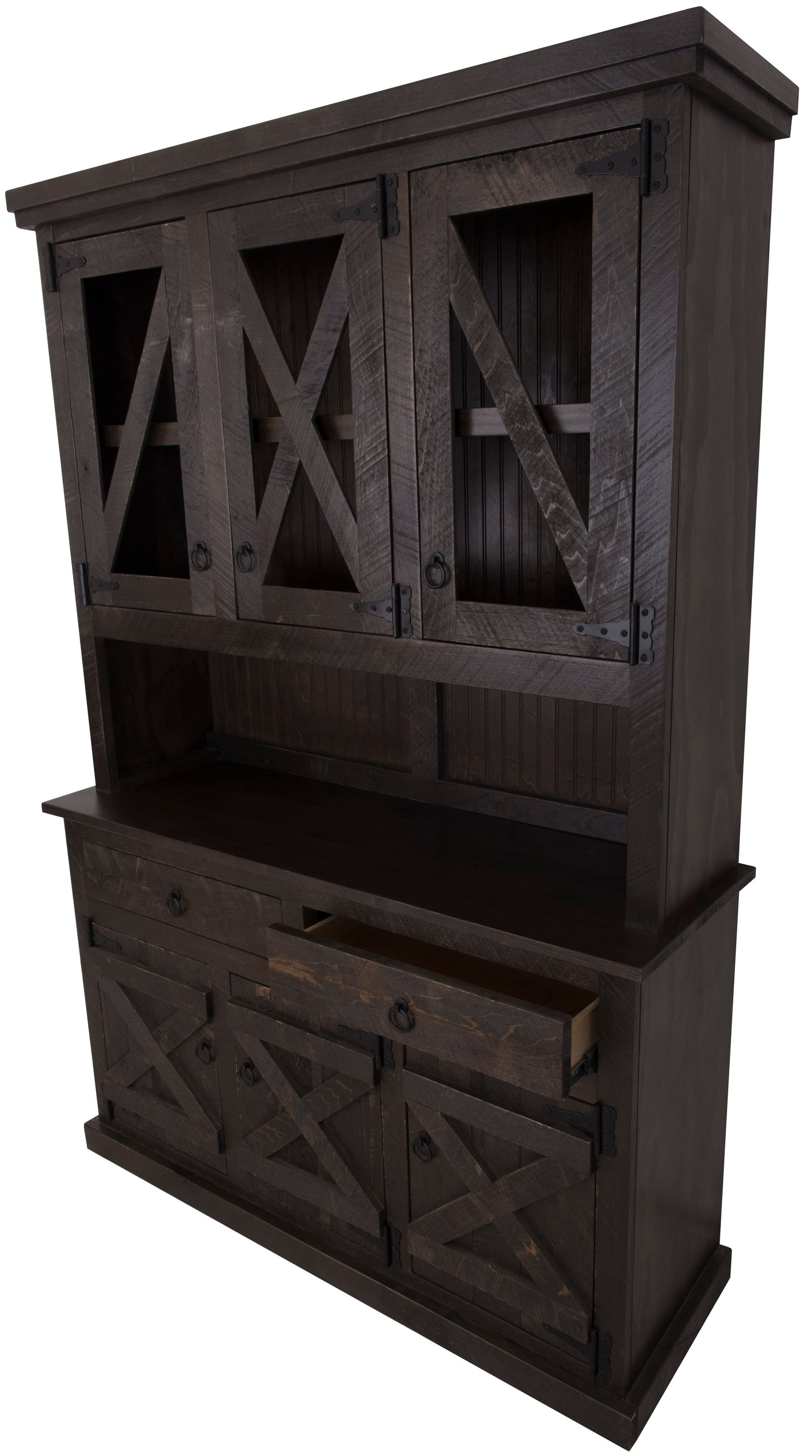 Farmhouse Extra Wide Solid Wood Dining Hutch and Buffet