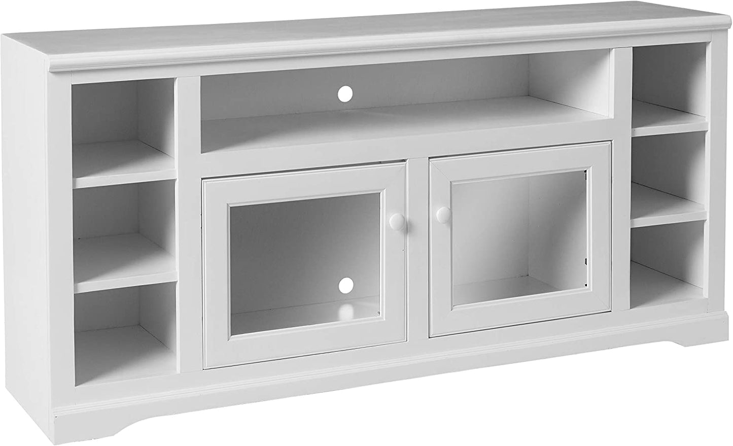 Savannah 66" Solid Wood Entertainment Console with bookcase Sides