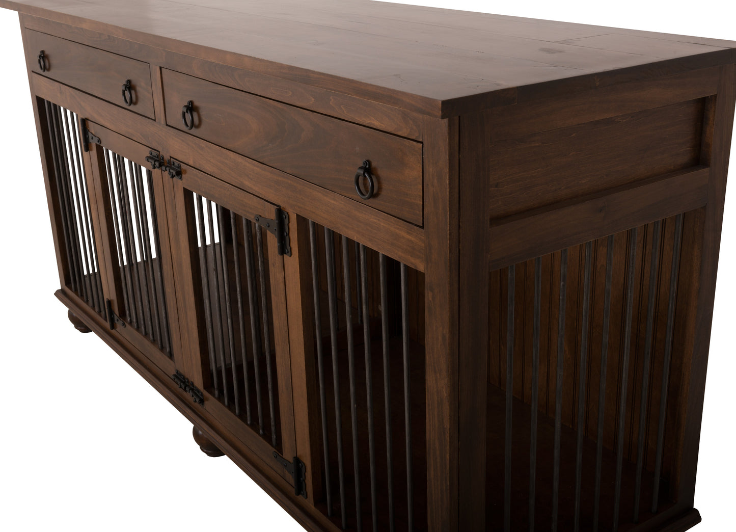 Pet Kennel with Upper Drawer and Bun feet