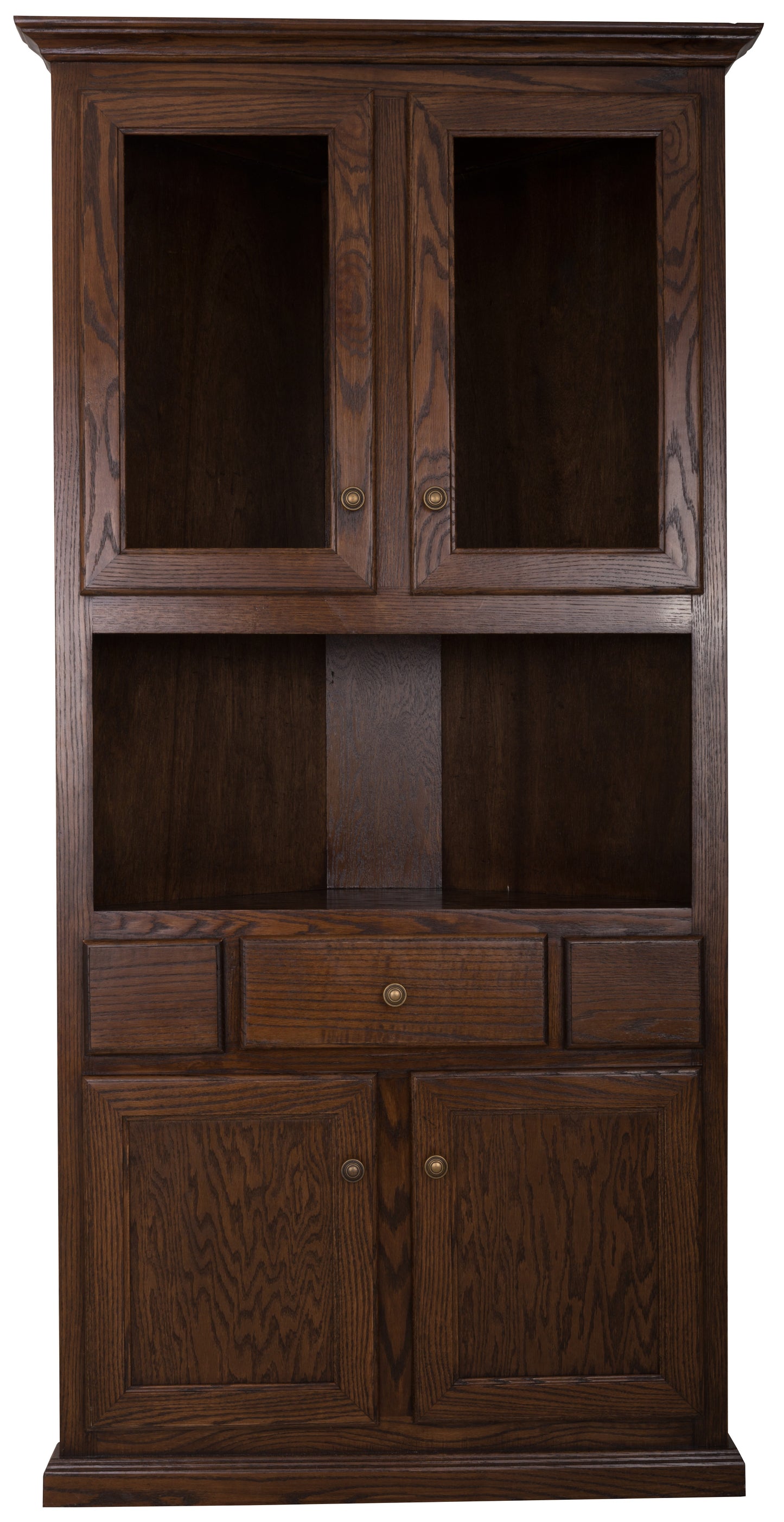Classic Solid Wood Oak Corner Kitchen Dining Hutch Buffet